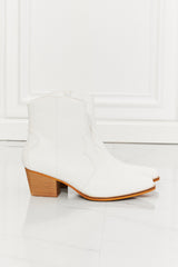 MMShoes Watertower Town Faux Leather Western Ankle Boots in White - SHE BADDY© ONLINE WOMEN FASHION & CLOTHING STORE