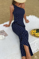 Polka Dot One-Shoulder Jumpsuit - SHE BADDY© ONLINE WOMEN FASHION & CLOTHING STORE