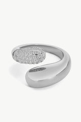Crystal Polished Bypass Ring - SHE BADDY© ONLINE WOMEN FASHION & CLOTHING STORE