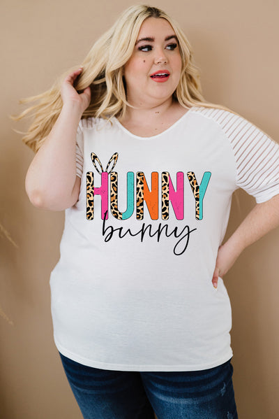 Plus Size HUNNY BUNNY Graphic Striped Tee - SHE BADDY© ONLINE WOMEN FASHION & CLOTHING STORE