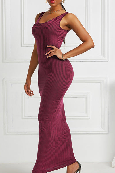 Ribbed Sleeveless Maxi Dress - SHE BADDY© ONLINE WOMEN FASHION & CLOTHING STORE