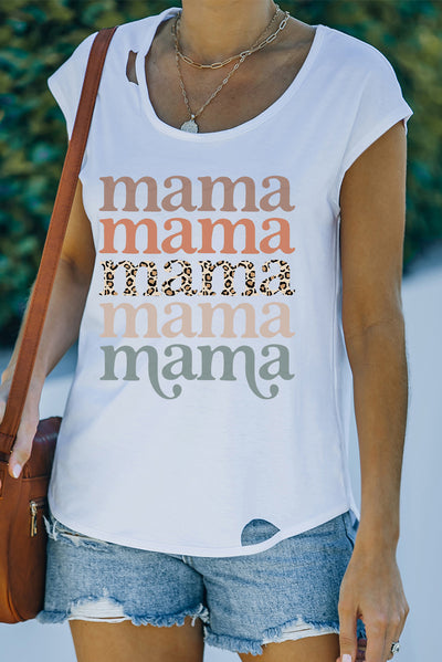 MAMA Graphic Cutout Tee - SHE BADDY© ONLINE WOMEN FASHION & CLOTHING STORE