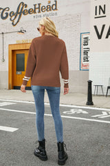 Graphic Round Neck Dropped Shoulder Sweater - SHE BADDY© ONLINE WOMEN FASHION & CLOTHING STORE
