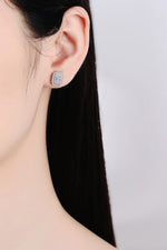 1 Carat Moissanite and Zircon Contrast Geometric Stud Earrings - SHE BADDY© ONLINE WOMEN FASHION & CLOTHING STORE