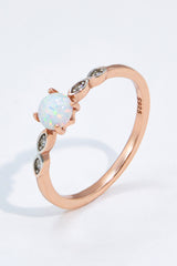 Opal Contrast Platinum-Plated Ring - SHE BADDY© ONLINE WOMEN FASHION & CLOTHING STORE