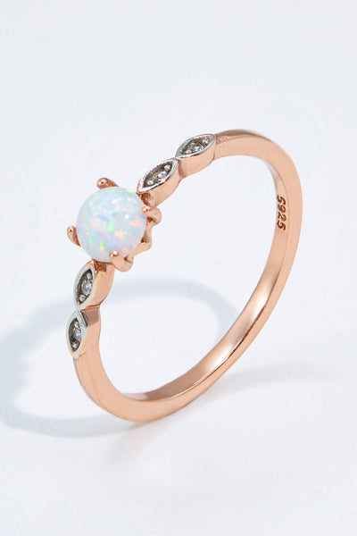 Opal Contrast Platinum-Plated Ring - SHE BADDY© ONLINE WOMEN FASHION & CLOTHING STORE