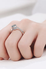 1 Carat Moissanite Rhodium-Plated Solitaire Ring - SHE BADDY© ONLINE WOMEN FASHION & CLOTHING STORE