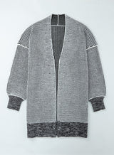 Heathered Open Front Longline Cardigan - SHE BADDY© ONLINE WOMEN FASHION & CLOTHING STORE