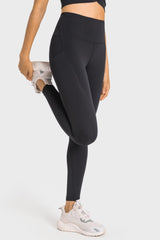 High-Rise Wide Waistband Pocket Yoga Leggings - SHE BADDY© ONLINE WOMEN FASHION & CLOTHING STORE