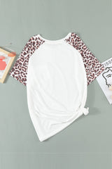 Plus Size Mixed Print Contrast Tee Shirt - SHE BADDY© ONLINE WOMEN FASHION & CLOTHING STORE