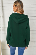 Drop Shoulder Hoodie with Slit - SHE BADDY© ONLINE WOMEN FASHION & CLOTHING STORE