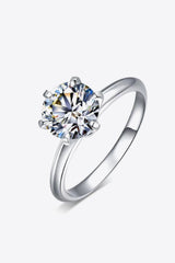 925 Sterling Silver 3 Carat Moissanite 6-Prong Ring - SHE BADDY© ONLINE WOMEN FASHION & CLOTHING STORE