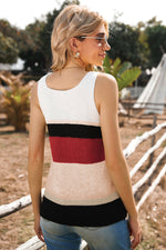 Color Block V-Neck Rib-Knit Tank - SHE BADDY© ONLINE WOMEN FASHION & CLOTHING STORE