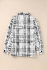 Plaid Pocketed Long Sleeve Shirt Jacket - SHE BADDY© ONLINE WOMEN FASHION & CLOTHING STORE