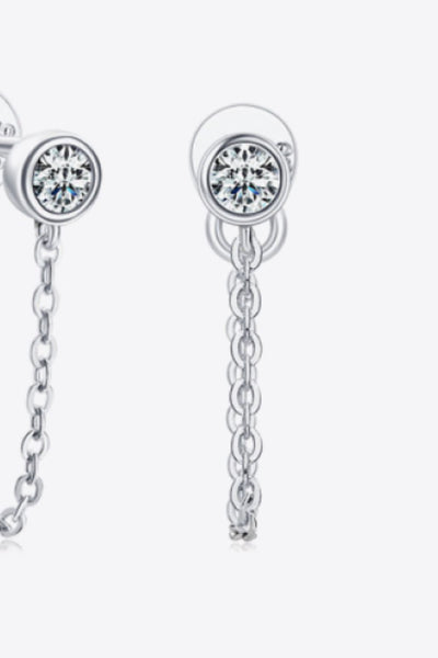 Inlaid Moissanite Chain Earrings - SHE BADDY© ONLINE WOMEN FASHION & CLOTHING STORE