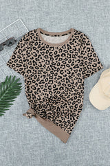 Leopard Print Short Sleeve Tee - SHE BADDY© ONLINE WOMEN FASHION & CLOTHING STORE