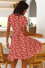 Floral Surplice Neck Flutter Sleeve Dress - SHE BADDY© ONLINE WOMEN FASHION & CLOTHING STORE