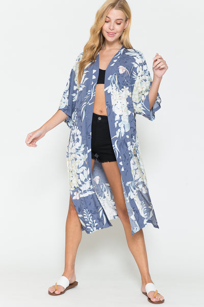 Justin Taylor Botanical Print Split Cover Up - SHE BADDY© ONLINE WOMEN FASHION & CLOTHING STORE