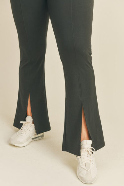 Kimberly C Full Size Slit Flare Leg Pants in Black - SHE BADDY© ONLINE WOMEN FASHION & CLOTHING STORE