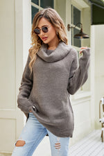 Cowl Neck Raglan Sleeve Sweater - SHE BADDY© ONLINE WOMEN FASHION & CLOTHING STORE