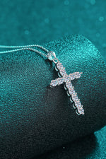 925 Sterling Silver Cross Moissanite Necklace - SHE BADDY© ONLINE WOMEN FASHION & CLOTHING STORE