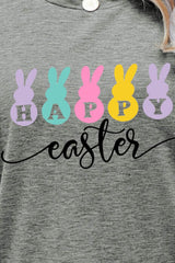 HAPPY EASTER Graphic Round Neck T-Shirt - SHE BADDY© ONLINE WOMEN FASHION & CLOTHING STORE