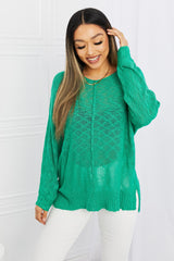 Mittoshop Exposed Seam Slit Knit Top in Kelly Green - SHE BADDY© ONLINE WOMEN FASHION & CLOTHING STORE