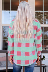 Plaid Button Front Dropped Shoulder Shacket - SHE BADDY© ONLINE WOMEN FASHION & CLOTHING STORE