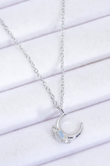 Natural Moonstone Moon Pendant Necklace - SHE BADDY© ONLINE WOMEN FASHION & CLOTHING STORE