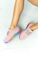 La Sheelah Runner's Delight Color Block Lace-Up Sneaker in Mauve - SHE BADDY© ONLINE WOMEN FASHION & CLOTHING STORE