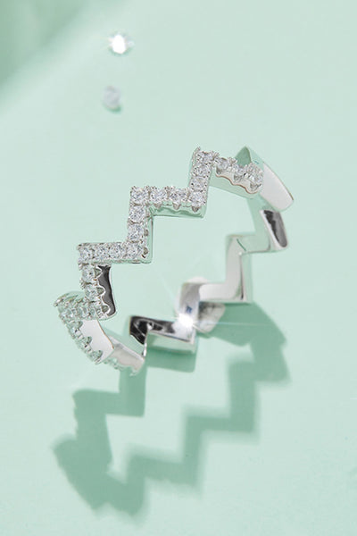 Moissanite Wavy Band Ring - SHE BADDY© ONLINE WOMEN FASHION & CLOTHING STORE