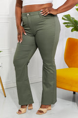 Zenana Clementine Full Size High-Rise Bootcut Jeans in Olive - SHE BADDY© ONLINE WOMEN FASHION & CLOTHING STORE