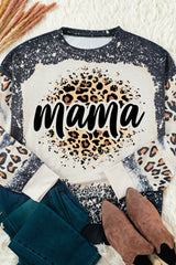 MAMA Leopard Round Neck Sweatshirt - SHE BADDY© ONLINE WOMEN FASHION & CLOTHING STORE