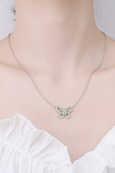 Moissanite Butterfly Pendant Necklace - SHE BADDY© ONLINE WOMEN FASHION & CLOTHING STORE