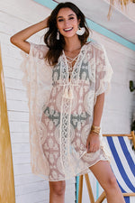 Lace-Up Sheer Cover Up - SHE BADDY© ONLINE WOMEN FASHION & CLOTHING STORE