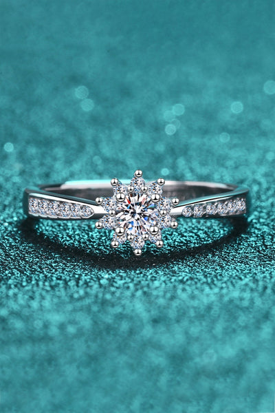 Moissanite Rhodium-Plated Snowflake Ring - SHE BADDY© ONLINE WOMEN FASHION & CLOTHING STORE