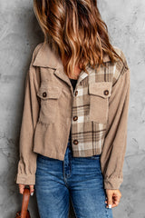 Plaid Corduroy Dropped Shoulder Jacket - SHE BADDY© ONLINE WOMEN FASHION & CLOTHING STORE