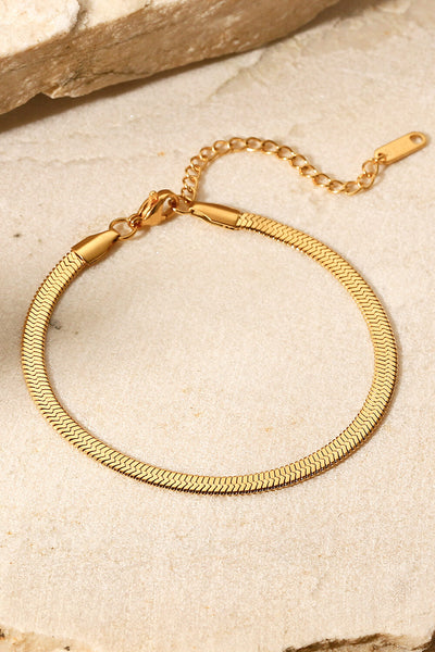 Herringbone Chain Stainless Steel Bracelet - SHE BADDY© ONLINE WOMEN FASHION & CLOTHING STORE