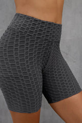 Textured High Waisted Biker Shorts - SHE BADDY© ONLINE WOMEN FASHION & CLOTHING STORE