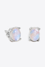 Natural Moonstone 4-Prong Stud Earrings - SHE BADDY© ONLINE WOMEN FASHION & CLOTHING STORE