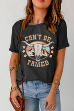 CAN'T BE TAMED Graphic Short Sleeve Tee - SHE BADDY© ONLINE WOMEN FASHION & CLOTHING STORE