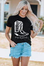 Boots Graphic Tee Shirt - SHE BADDY© ONLINE WOMEN FASHION & CLOTHING STORE
