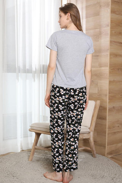 Round Neck T-Shirt and Floral Pants Lounge Set - SHE BADDY© ONLINE WOMEN FASHION & CLOTHING STORE