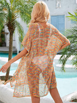 Multicolored Openwork Tassel Slit Cover-Up - SHE BADDY© ONLINE WOMEN FASHION & CLOTHING STORE