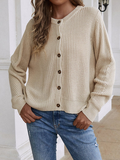 Button Down Rib-Knit Reversible Sweater - SHE BADDY© ONLINE WOMEN FASHION & CLOTHING STORE