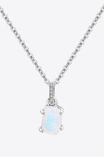 Natural Moonstone 4-Prong Pendant Necklace - SHE BADDY© ONLINE WOMEN FASHION & CLOTHING STORE