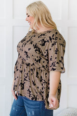 Plus Size Printed Babydoll Top - SHE BADDY© ONLINE WOMEN FASHION & CLOTHING STORE
