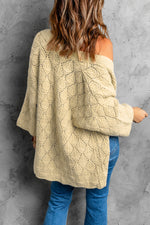 Scalloped Hem Open Front Cardigan - SHE BADDY© ONLINE WOMEN FASHION & CLOTHING STORE