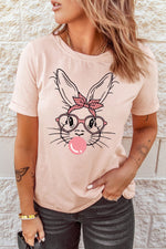 Rabbit Graphic Easter Tee Shirt - SHE BADDY© ONLINE WOMEN FASHION & CLOTHING STORE