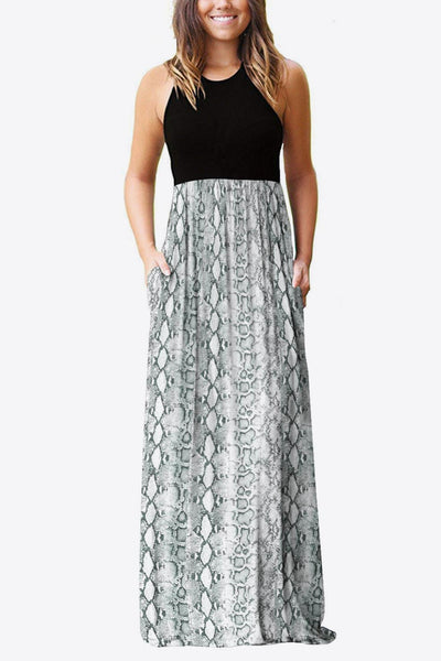 Empire Waist Sleeveless Dress with Pockets - SHE BADDY© ONLINE WOMEN FASHION & CLOTHING STORE